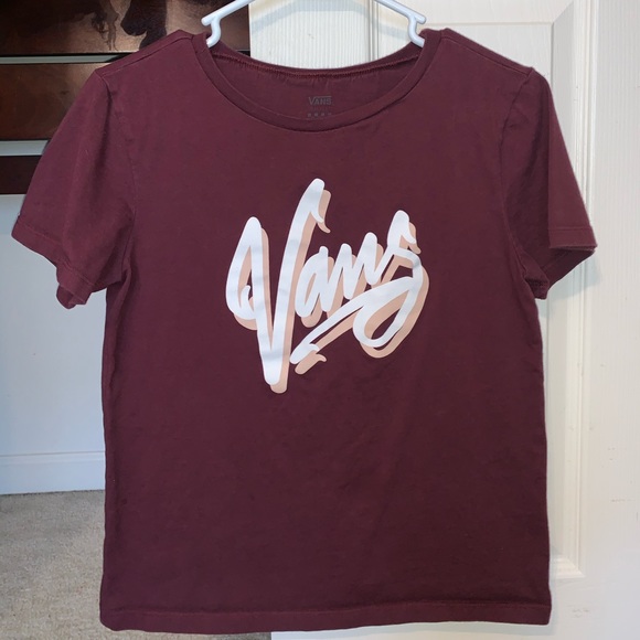 vans t shirt women's burgundy
